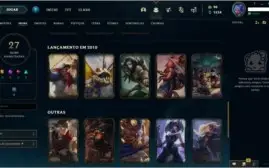 Conta League of Legends - Ouro 4 - 73 Champs e 27 Skins