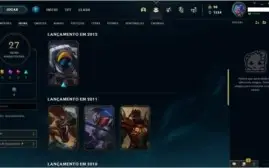 Conta League of Legends - Ouro 4 - 73 Champs e 27 Skins