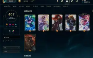 conta lol unranked 407 skins + valorant