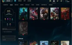 Conta prata 3 com TODOS os champs e 85 skins + 15 Cromas