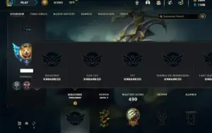 Unranked com TODOS os champs e 316 Skins + 1 Rara + 2800 RP