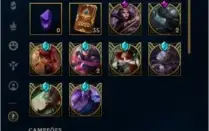 CONTA MASTER TFT, 843 SKINS, MUITAS ARENAS E MINI LENDAS