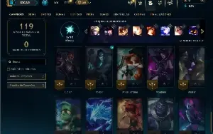 Ouro 3 com 45 Champs e 3 Skins