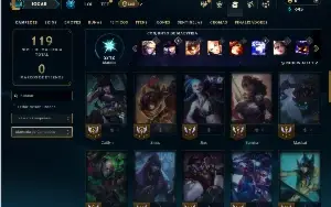 Ouro 3 com 45 Champs e 3 Skins