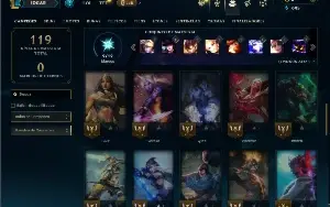 Ouro 3 com 45 Champs e 3 Skins