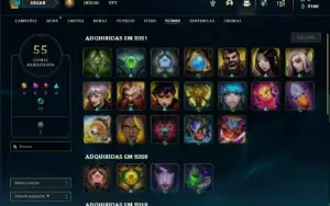 Conta prata 4 com 60 Champs e 25 Skins