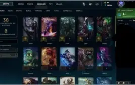 VENDO CONTA DE LOL UNRANKED NA MD10 COM SKINS NUNCA TEVE ELO