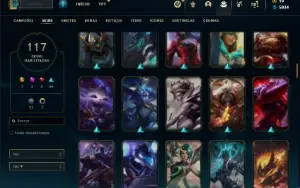 Conta ouro 2 com TODOS os champs e 117 Skins + 1300 RP