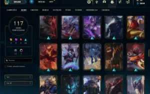 Conta ouro 2 com TODOS os champs e 117 Skins + 1300 RP
