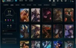 Conta Platina 4 com 77 skins e 77 champs +4 Prestigios