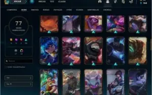 Conta Platina 4 com 77 skins e 77 champs +4 Prestigios