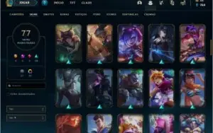 Conta Platina 4 com 77 skins e 77 champs +4 Prestigios