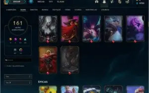 Conta league of legends platina 3 160 skins