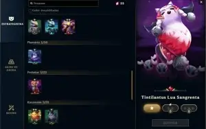 Conta LoL, platina 4, 118 skins, lvl 450.