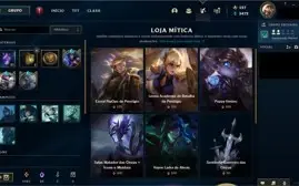 Conta LoL, platina 4, 118 skins, lvl 450.