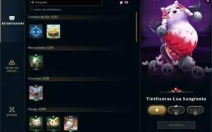 Conta LoL, platina 4, 118 skins, lvl 450.