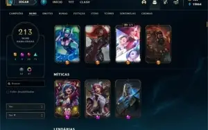 Conta platina 1 criada na season 2 com TODOS os champs