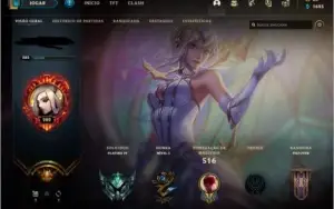 CONTA PLATINA 75 SKINS LEVEL 280+ QUASE FULL CHAMPS