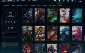 CONTA PLATINA 75 SKINS LEVEL 280+ QUASE FULL CHAMPS