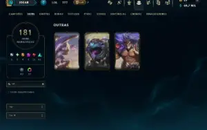 Prata 4 com TODOS os Champs e 181 Skins ( MID / ADC )