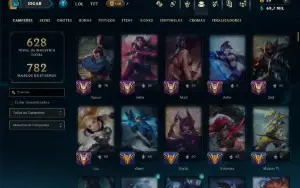 Prata 4 com TODOS os Champs e 181 Skins ( MID / ADC )