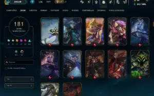 Prata 4 com TODOS os Champs e 181 Skins ( MID / ADC )