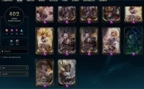 CONTA LOL 400 SKINS VÁRIAS PRESTIGIOS E TODAS DA LUX