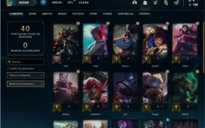 Conta platina 1 com 4 Skins e 24 Champs + 12 Espolios
