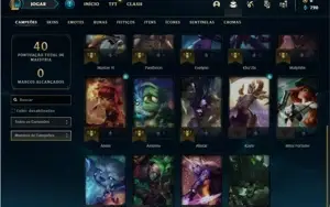 Conta platina 1 com 4 Skins e 24 Champs + 12 Espolios