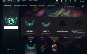 Conta platina 1 com 4 Skins e 24 Champs + 12 Espolios