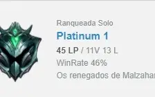 Conta Platina League of Legends- pode trocar e-mail/senha