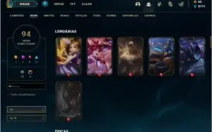 Conta prata 1 Full skins e champs