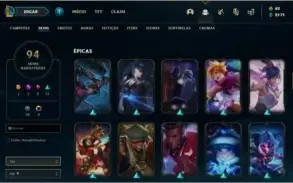 Conta prata 1 Full skins e champs