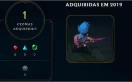 Conta no league of legends, ouro iv com skins