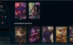 Conta no league of legends, ouro iv com skins