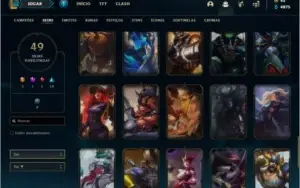 Conta bronze 4 com 49 skins e 109 champs