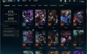 Conta bronze 4 com 49 skins e 109 champs
