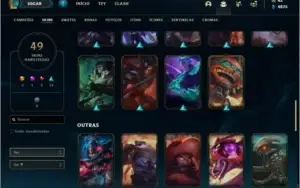 Conta bronze 4 com 49 skins e 109 champs