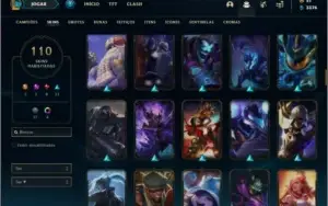 Conta platina 4 com 152 champs e 110 skins ( 5 vitoriosas )