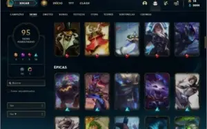 Conta ouro 1 com 150 champs e 95 skins ( 3 Ultimates )