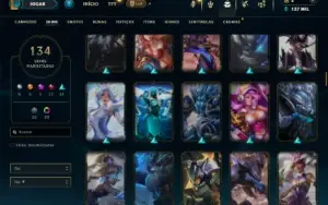 Prata 3 com TODOS os champs e 134 Skins ( Criada em 2012 )