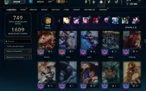 Prata 3 com TODOS os champs e 134 Skins ( Criada em 2012 )