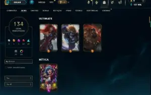 Prata 3 com TODOS os champs e 134 Skins ( Criada em 2012 )