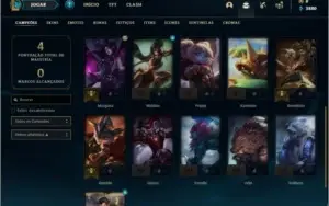 Conta prata 4 com 21 champs e 1 skin