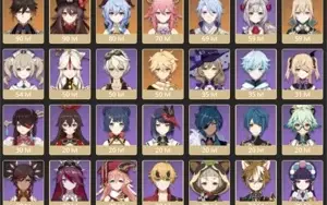 CONTA GENSHIN AR50 c/ HUTAO, LANÇA DE JADE, ATLAS, ZHONG E+