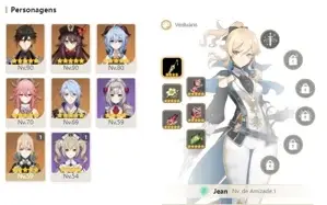CONTA GENSHIN AR50 c/ HUTAO, LANÇA DE JADE, ATLAS, ZHONG E+