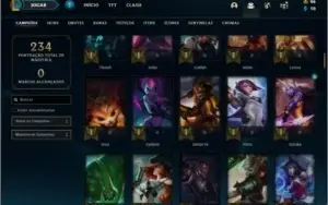 Conta unranked com 51 skins e 122 champs