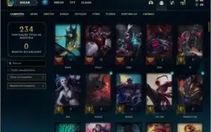 Conta unranked com 51 skins e 122 champs