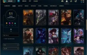 Conta unranked com 51 skins e 122 champs