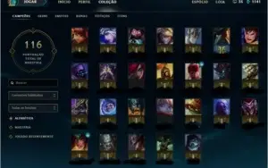 Conta para smurfar, sem rank, nível 33, 26 campeões, 4 skins